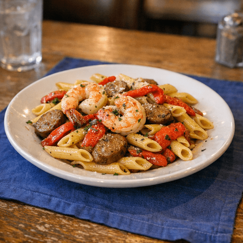 Penne Sausage & Roasted Red Peppers