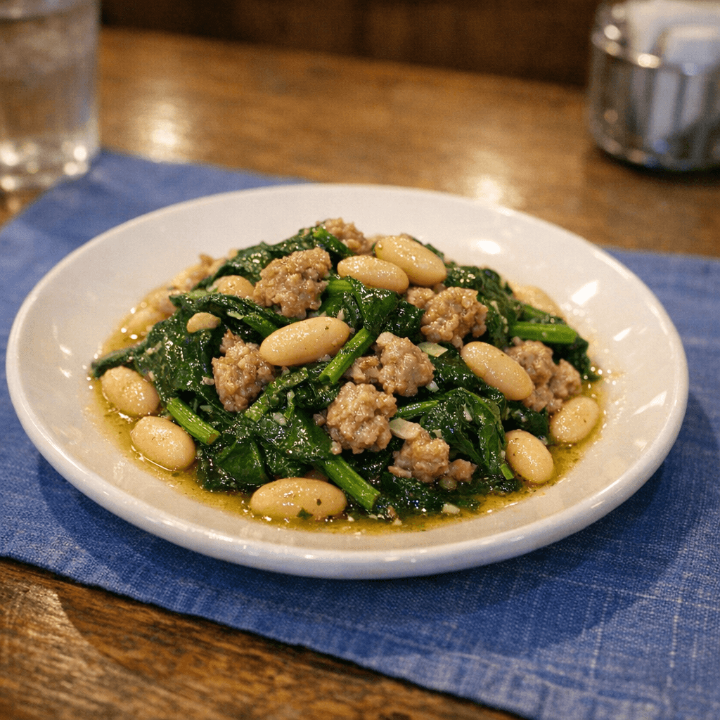 Spinach, Sausage & Beans
